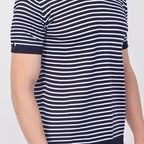 Çizgili Triko T-Shirt Lacivert