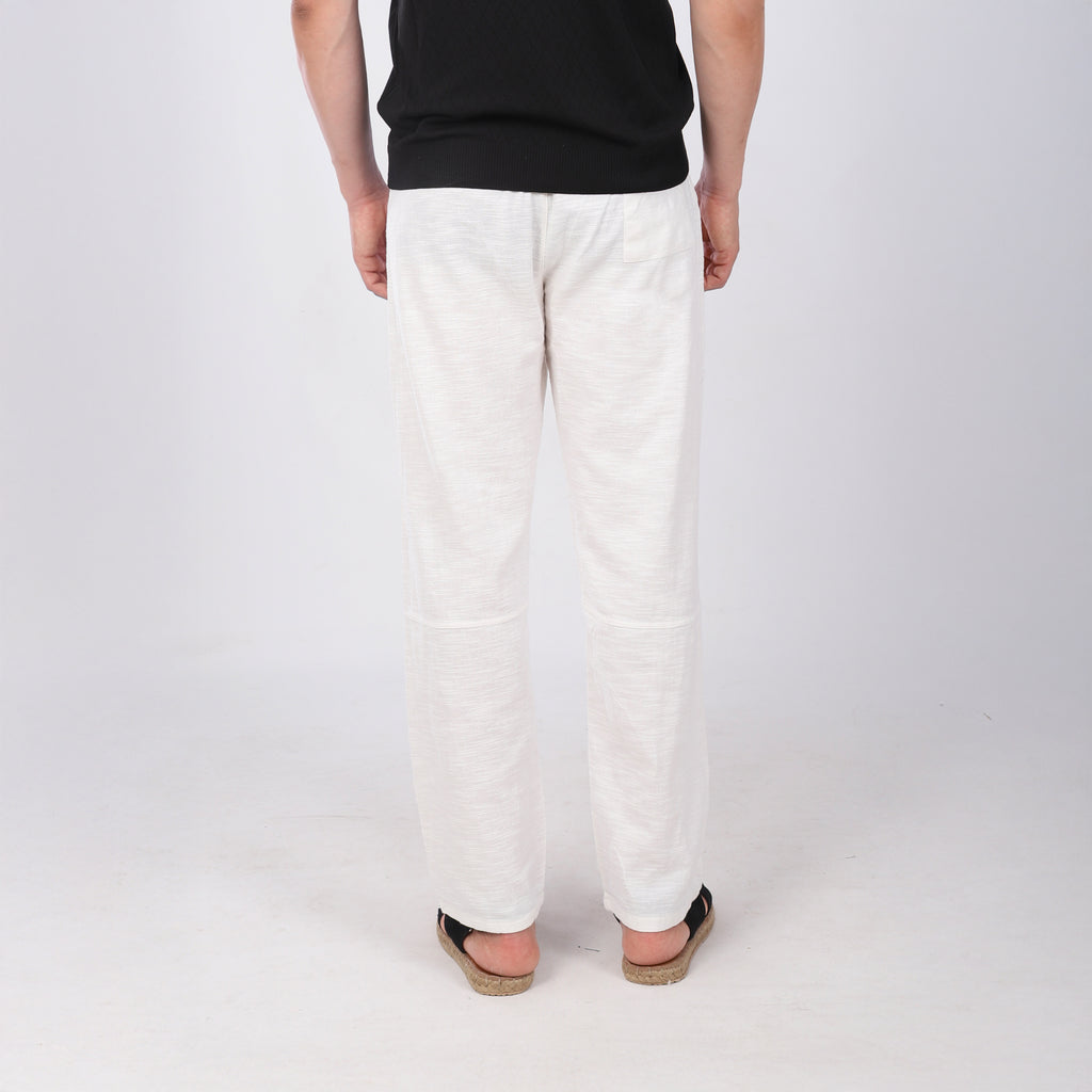Keten İpli Baggy Pantolon Beyaz